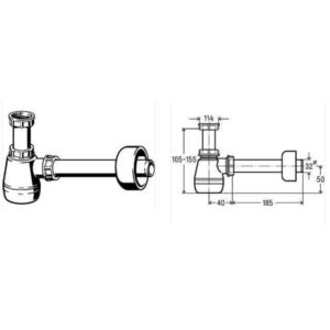 Сифон для біде VIEGA 1 1/4″х1 1/4″ пластик бутил. б/г 120337 - Image 3