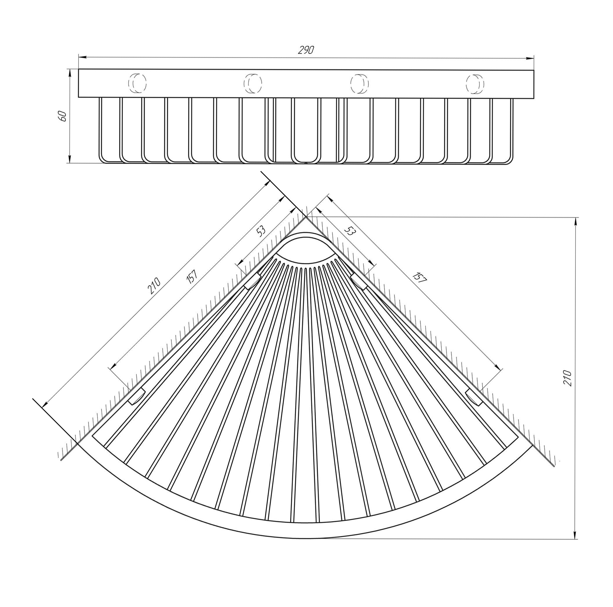 Поличка кутова TOPAZ 4115-1 - Image 3