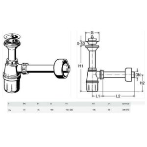 Сифон для раковини VIEGA 1 1/4″ x 1 1/2″ пластик білий бутил. з/г 309312 - Image 3