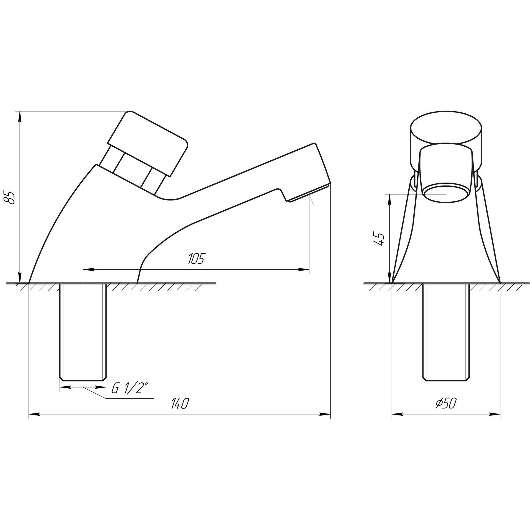 Кран-дозатор для умивальника MO1501,3bar., 7l/min - Image 3
