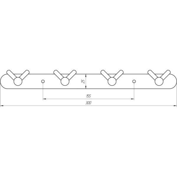 Планка з  гачками Globus Lux SS8435-4  SUS304