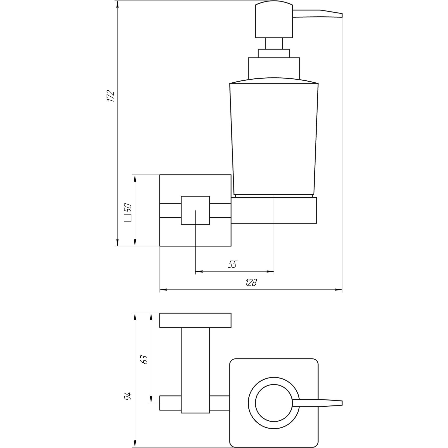 Дозатор рідкого мила Globus Lux SQ 9433 - Image 3