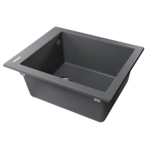 Гранітна мийка Globus Lux LAMA сірий металік 410х500мм-А0003 - Image 3