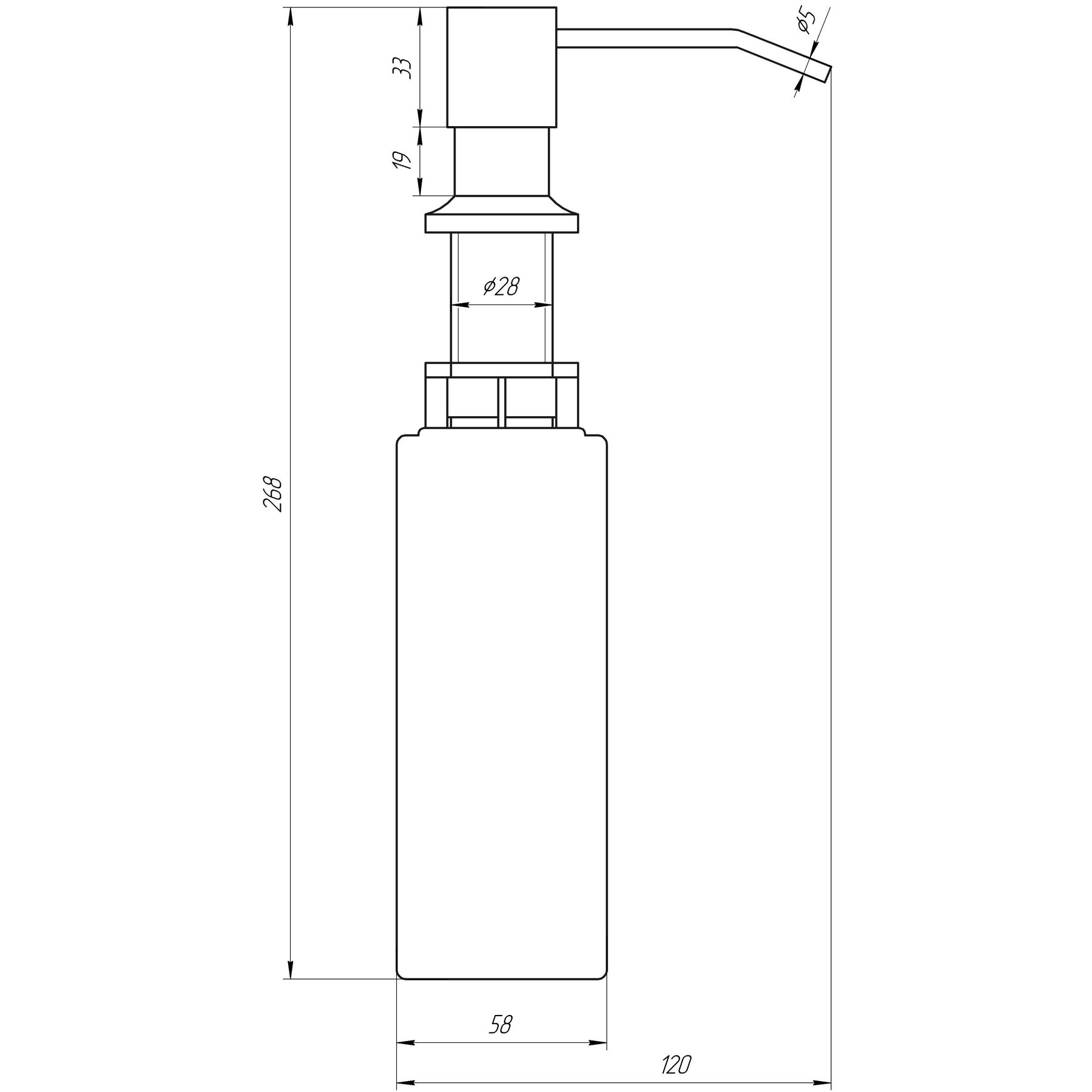 Дозатор рідкого мила вірізний Globus Lux SS8444  SUS304 - Image 3