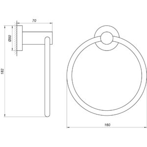 Тримач рушників Globus Lux BS8407 чорний матовий SUS304 - Image 4