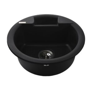 Гранітна мийка Globus Lux  GURON чорний металік 480мм-А0001 - Image 4