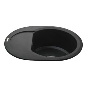 Гранітна мийка Globus Lux MORAINE чорний  600х470мм-А0001 - Image 4