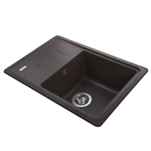 Гранітна мийка Globus Lux MONO коричневий 620х435мм-А0006 - Image 4