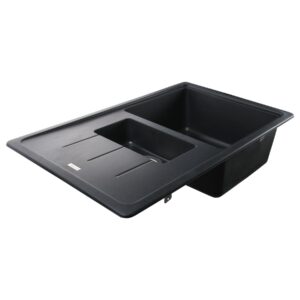 Гранітна мийка Globus Lux IZEO чорний 780x500мм-А0002 - Image 4