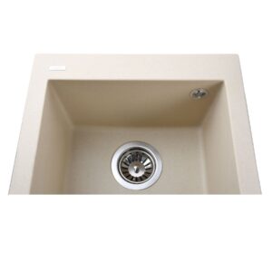 Гранітна мийка Globus Lux LAMA слонова кiстка 410х500мм - Image 4