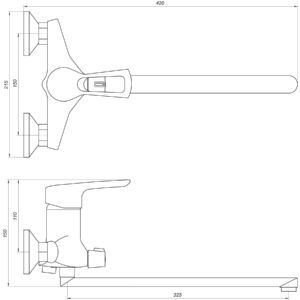Змішувач для ванни Globus Lux SEVA GLSV-0208 - Image 4