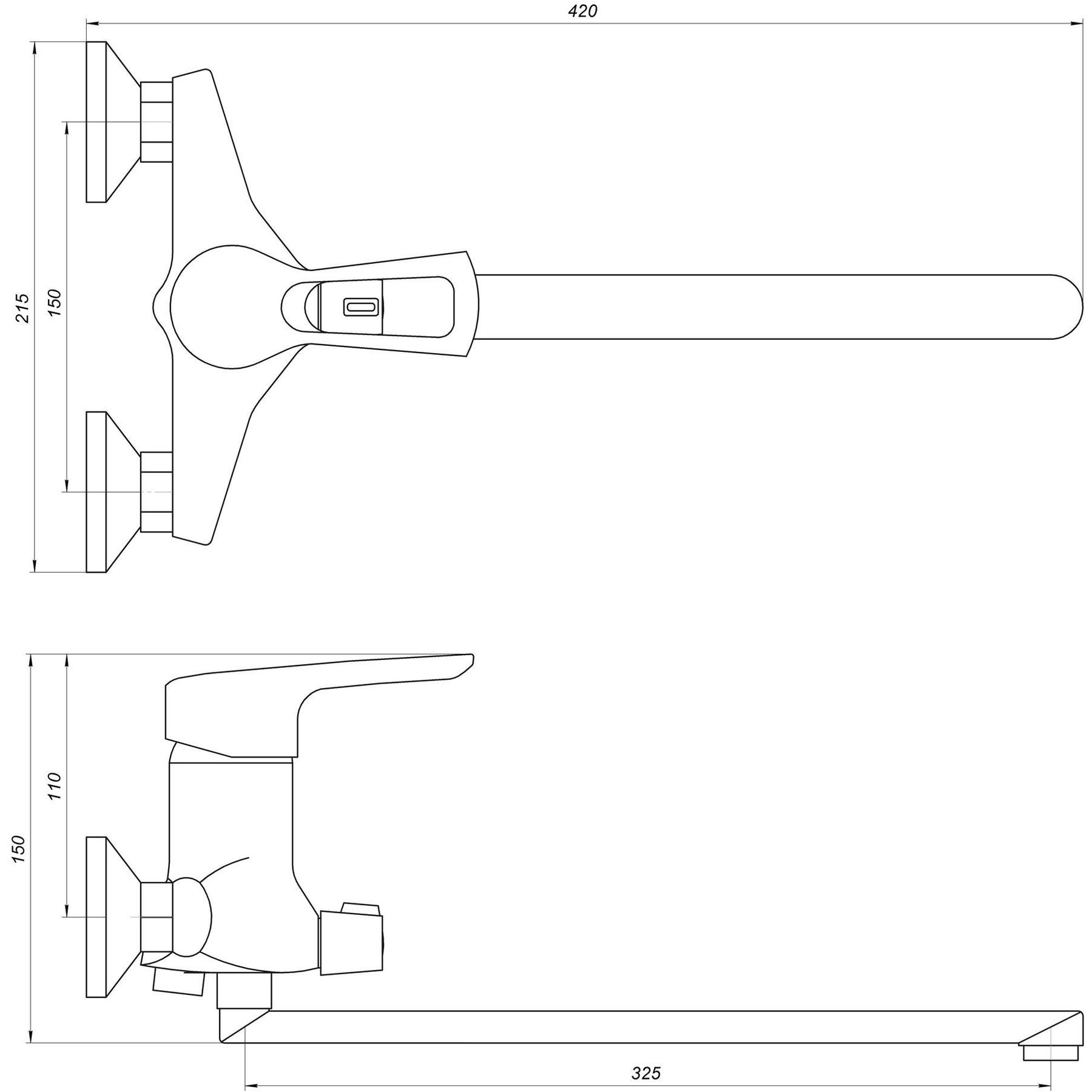 Змішувач для ванни Globus Lux SEVA GLSV-0208 - Image 4