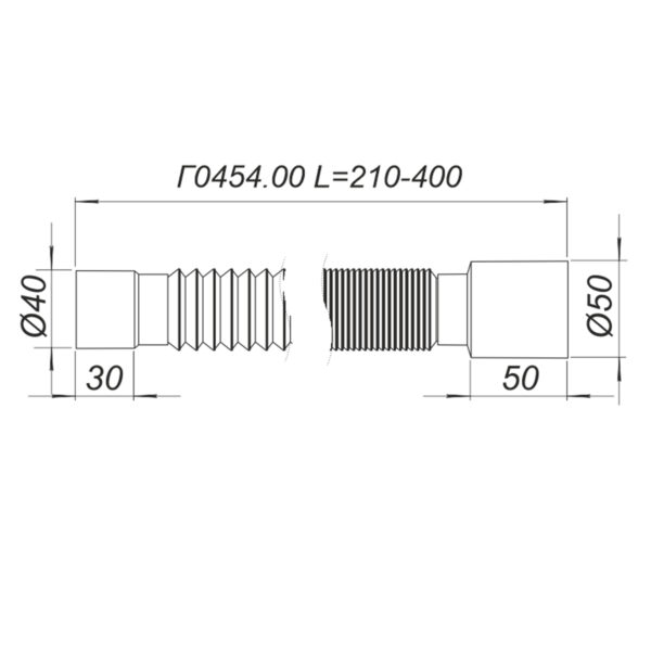 Трубка пластикова гофрована  Г0454.00 40х50 L=400 мм SOLOPLAST