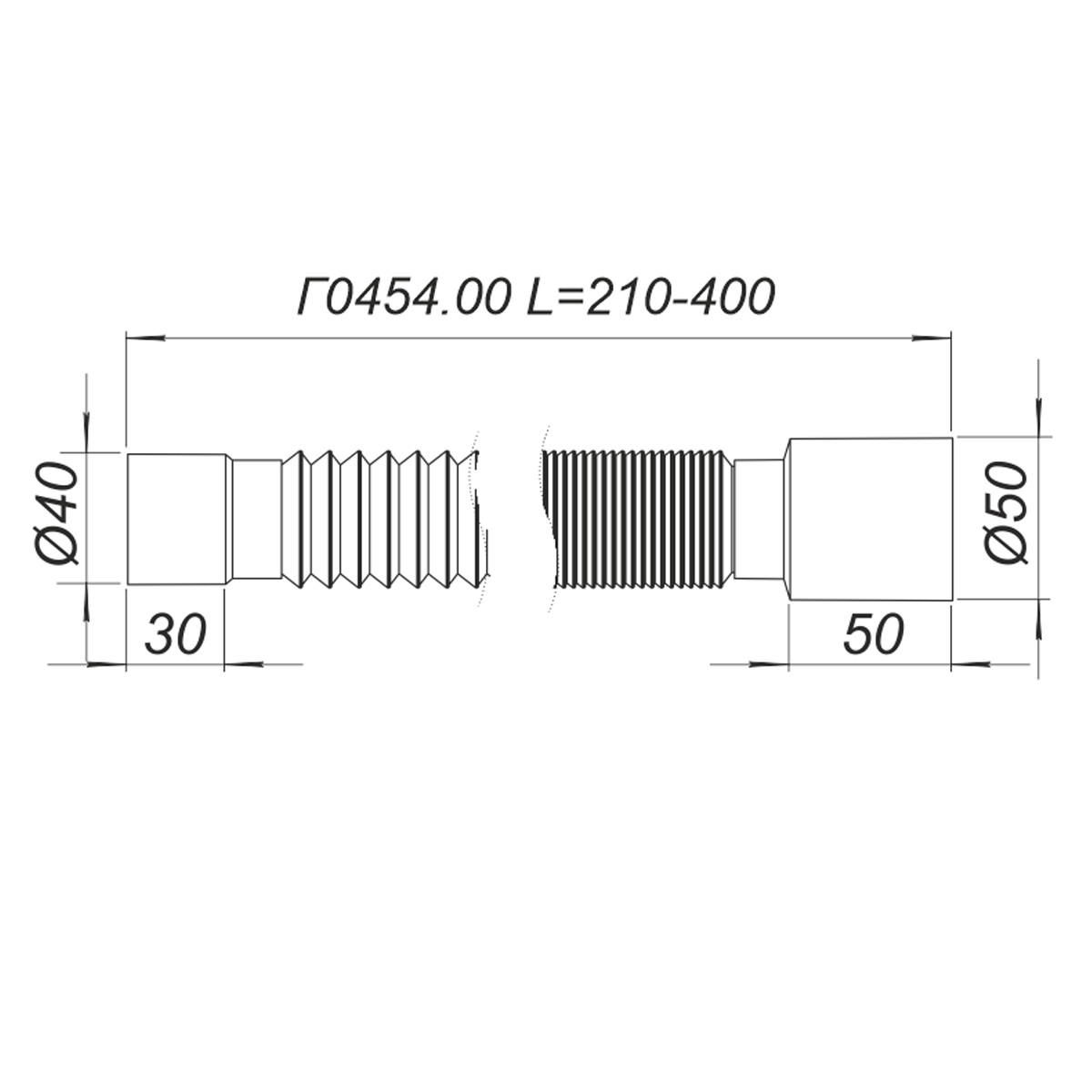 Трубка пластикова гофрована  Г0454.00 40х50 L=400 мм SOLOPLAST - Image 4
