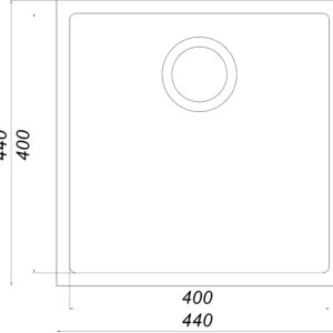 Гранітна мийка Globus Lux AMMER пiдстiльна, мигдаль 440 х 440 мм - Image 4
