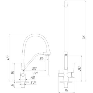 Змішувач для кухні під осмос Globus Lux GLLR-0801-L-10-01 - Image 4