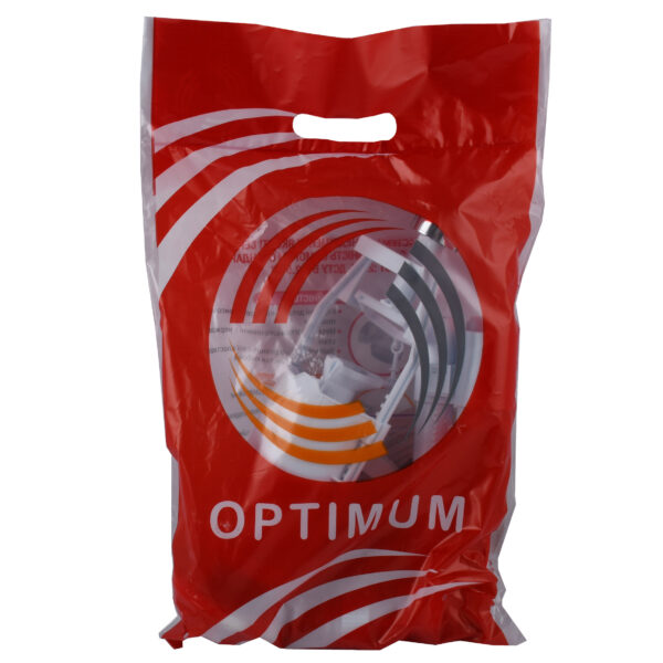 Набір для бачка унітазу OPTIMUM  бок підв пласт 1/2″  з подвійним режимом зливу і хром кнопкою OPTI 1110