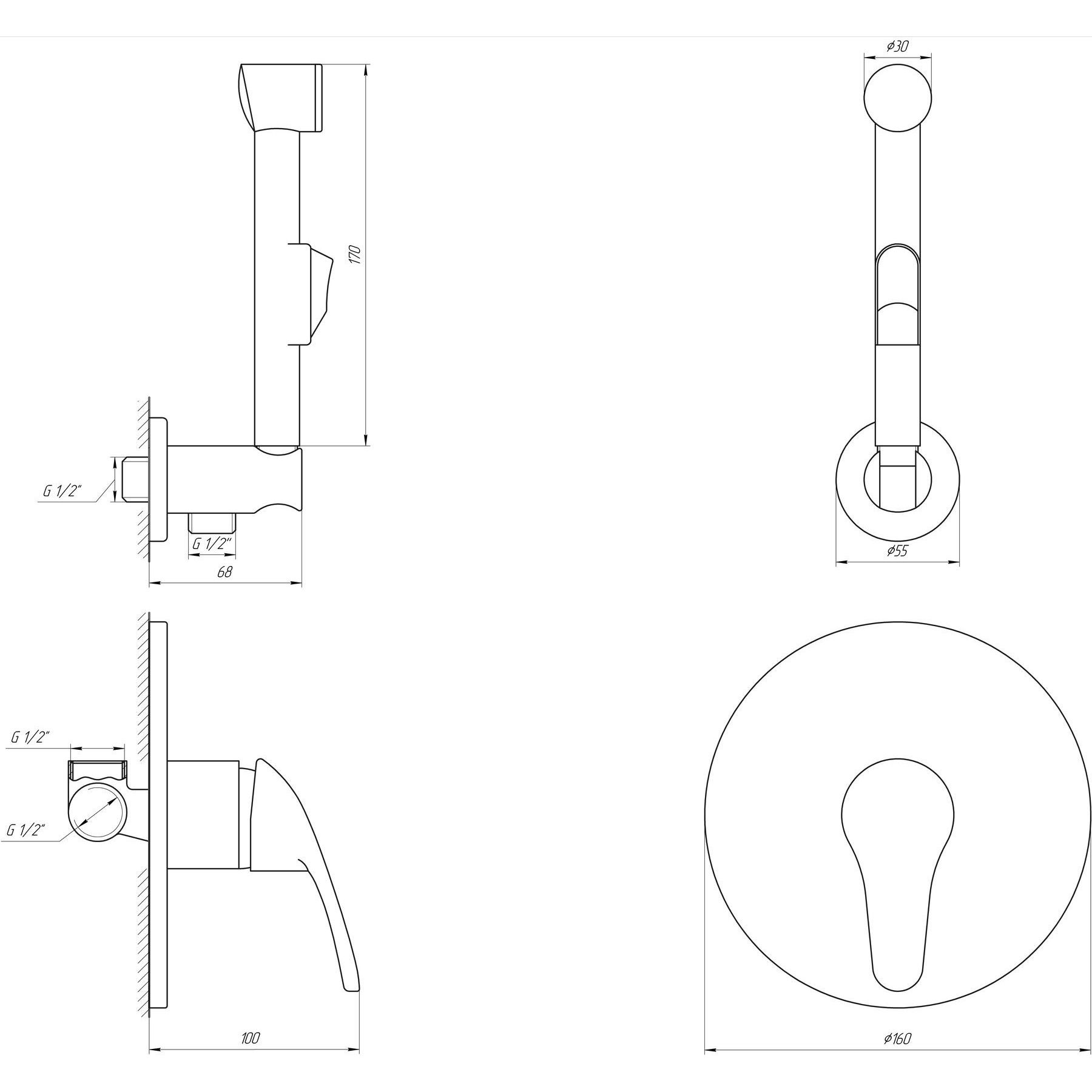Змішувач гігієнічний Globus Lux Solly GLSO-0110 - Image 4