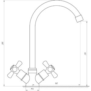 Змішувач для кухні DOMINO DK-H104-2N-CHROM  хрест SHARM - Image 4