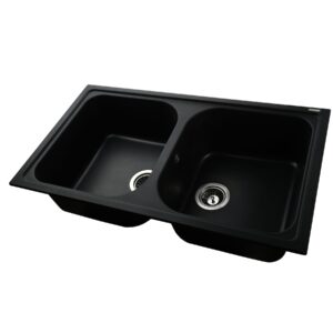 Гранітна мийка Globus Lux MALAREN чорний 860х500мм-А0002 - Image 4