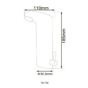 Змішувач сенсорний для умивальника HOTEC 19.114-DC/AC (220V/6V) з трансформатором,латунний Hot/Cold - Image 4