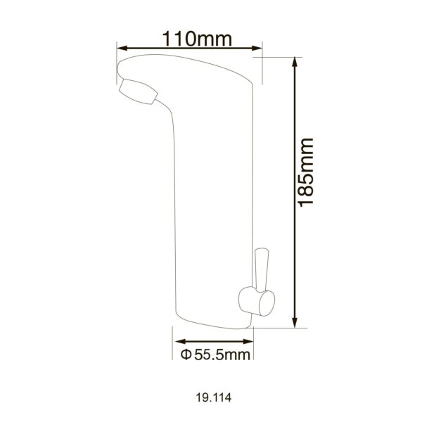 Змішувач сенсорний для умивальника HOTEC 19.114-DC/AC (220V/6V) з трансформатором,латунний Hot/Cold