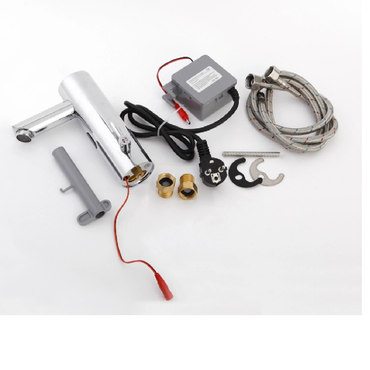 Змішувач сенсорний для умивальника HOTEC 19.115-DC/AC (220V/6V) з трансформатором,латунний Hot/Cold - Image 4