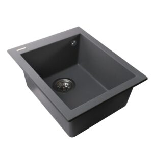Гранітна мийка Globus Lux LAMA сірий металік 410х500мм-А0003 - Image 4