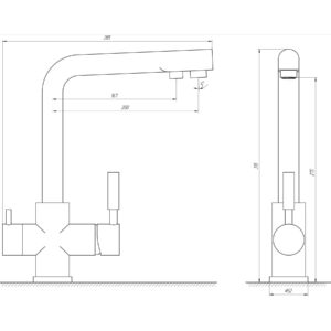 Змішувач для кухні під осмос Globus Lux LAZER GLLR-0888-FRANKE - Image 4