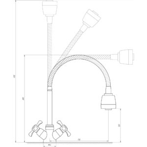 Змішувач для кухні DOMINO DK-H1-2N-103MA Chrom хрест кераміка,с гофровиливом - Image 4
