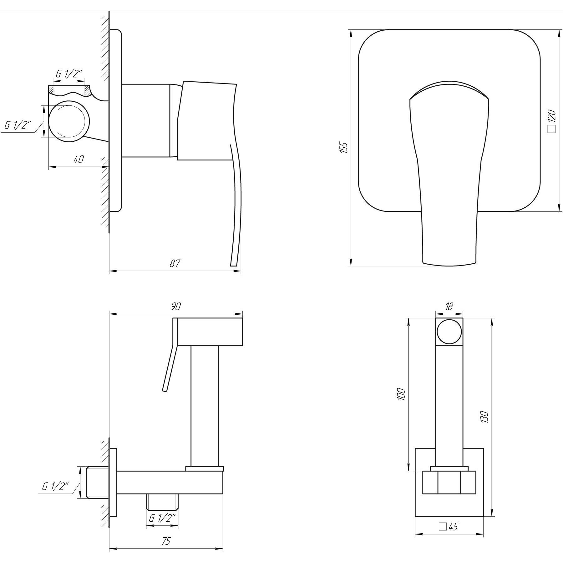 Змішувач гігієнічний Globus Lux Queensland GLQU-0110-Q - Image 4