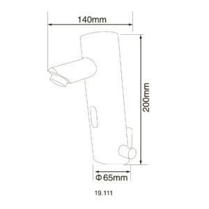 Змішувач сенсорний для умивальника HOTEC 19.111-DC/AC (220V/6V) з трансформатором,латунний Hot/Cold - Image 4