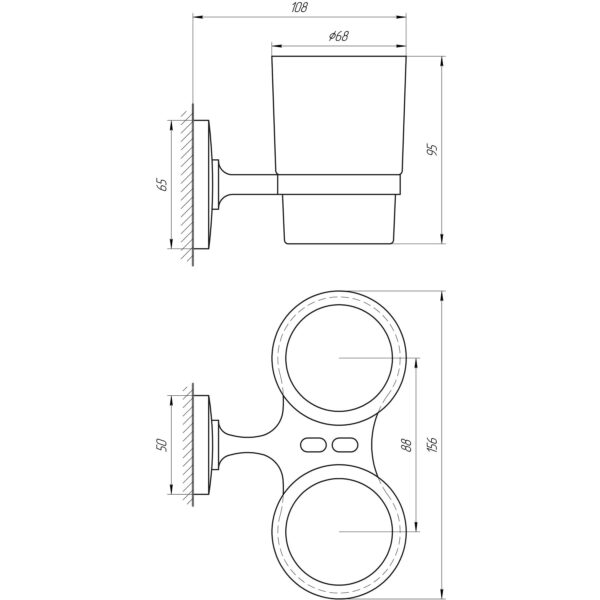 Стакан подвійний Globus Lux RM 1801