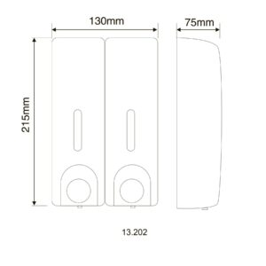Дозатор рідкого мила HOTEC 13.202 ABS White пластик , подвійний 2* 350мл - Image 4