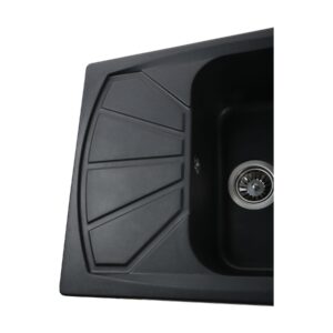 Гранітна мийка Globus Lux TANA чорний 610х500мм-А0002 - Image 4