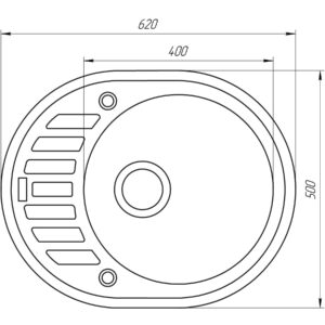 Гранітна мийка Globus Lux ARNO сірий металік 620х500мм-А0003 - Image 4