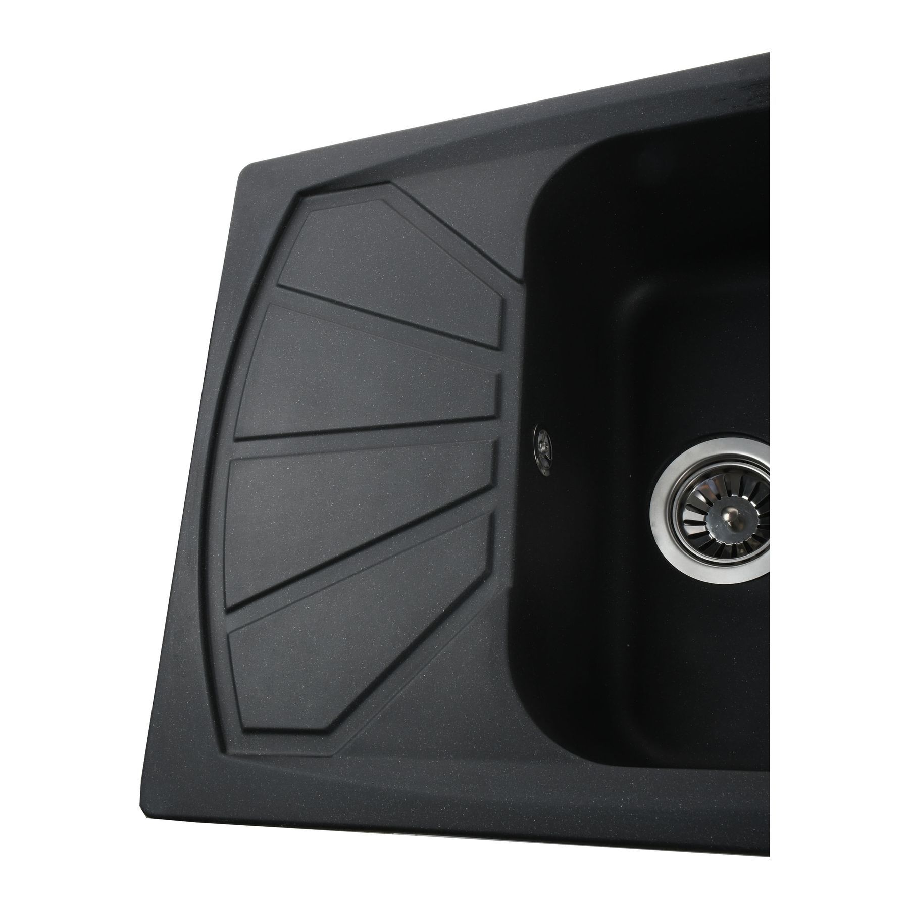 Гранітна мийка Globus Lux TANA чорний металік 610х500мм-А0001 - Image 4