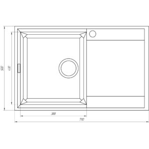 Гранітна мийка Globus Lux KOMO піщаний 790х500мм-А0004 - Image 4