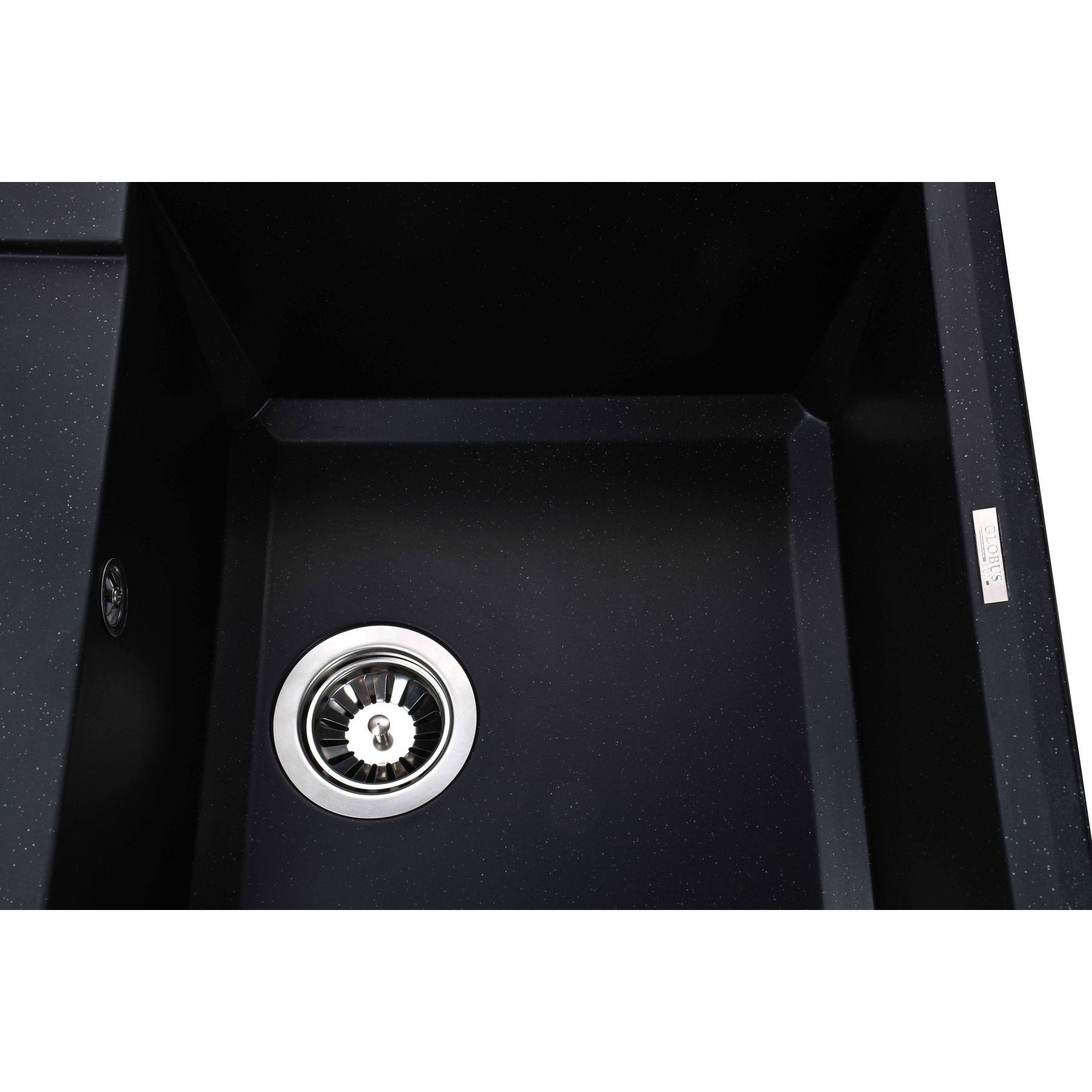 Гранітна мийка Globus Lux KOMO чорний 790х500мм-А0002 - Image 4