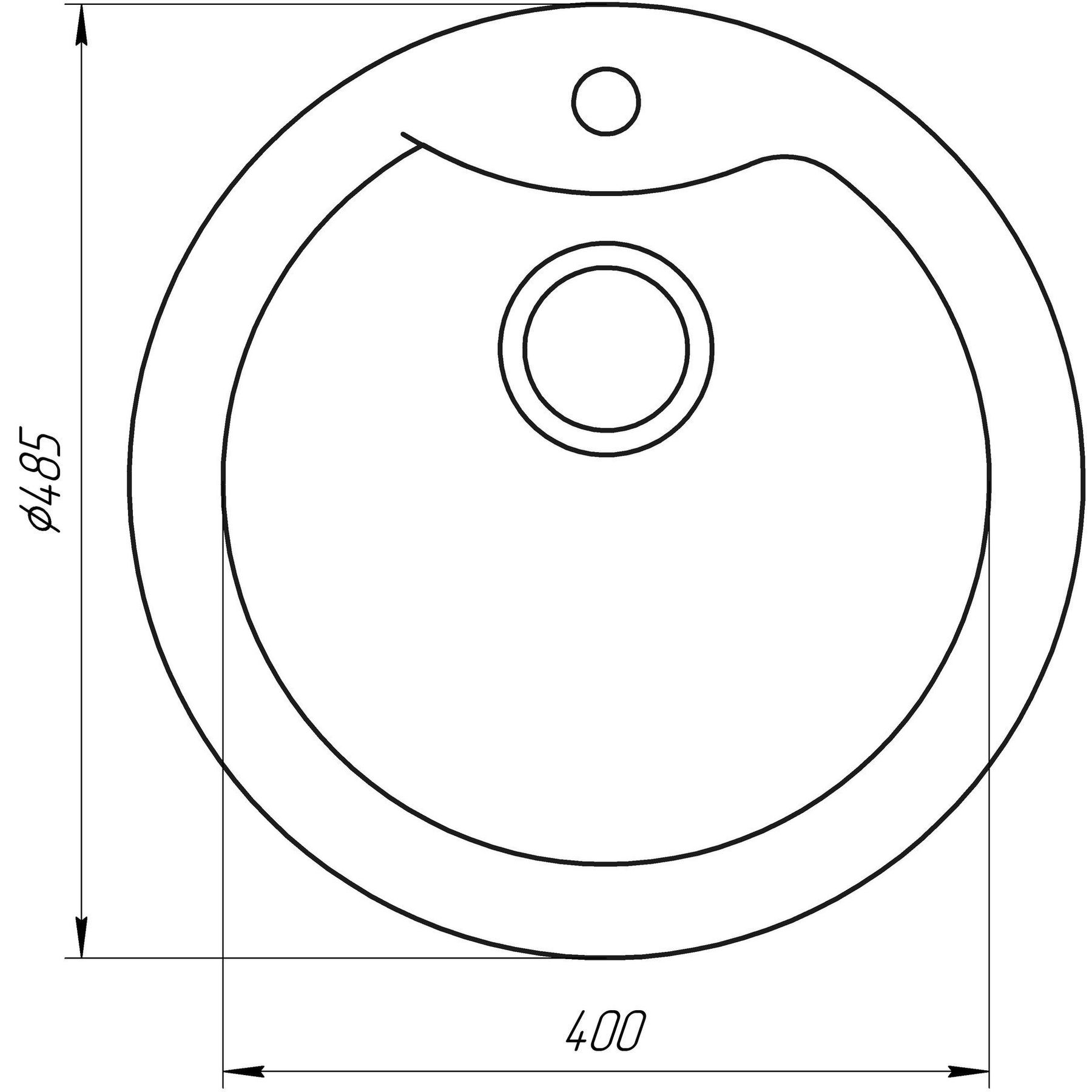 Гранітна мийка Globus Lux ORTA піщаний 485мм-А0004 - Image 4