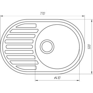 Гранітна мийка Globus Lux OHARA чорний металік 770х500мм-А0001 - Image 4