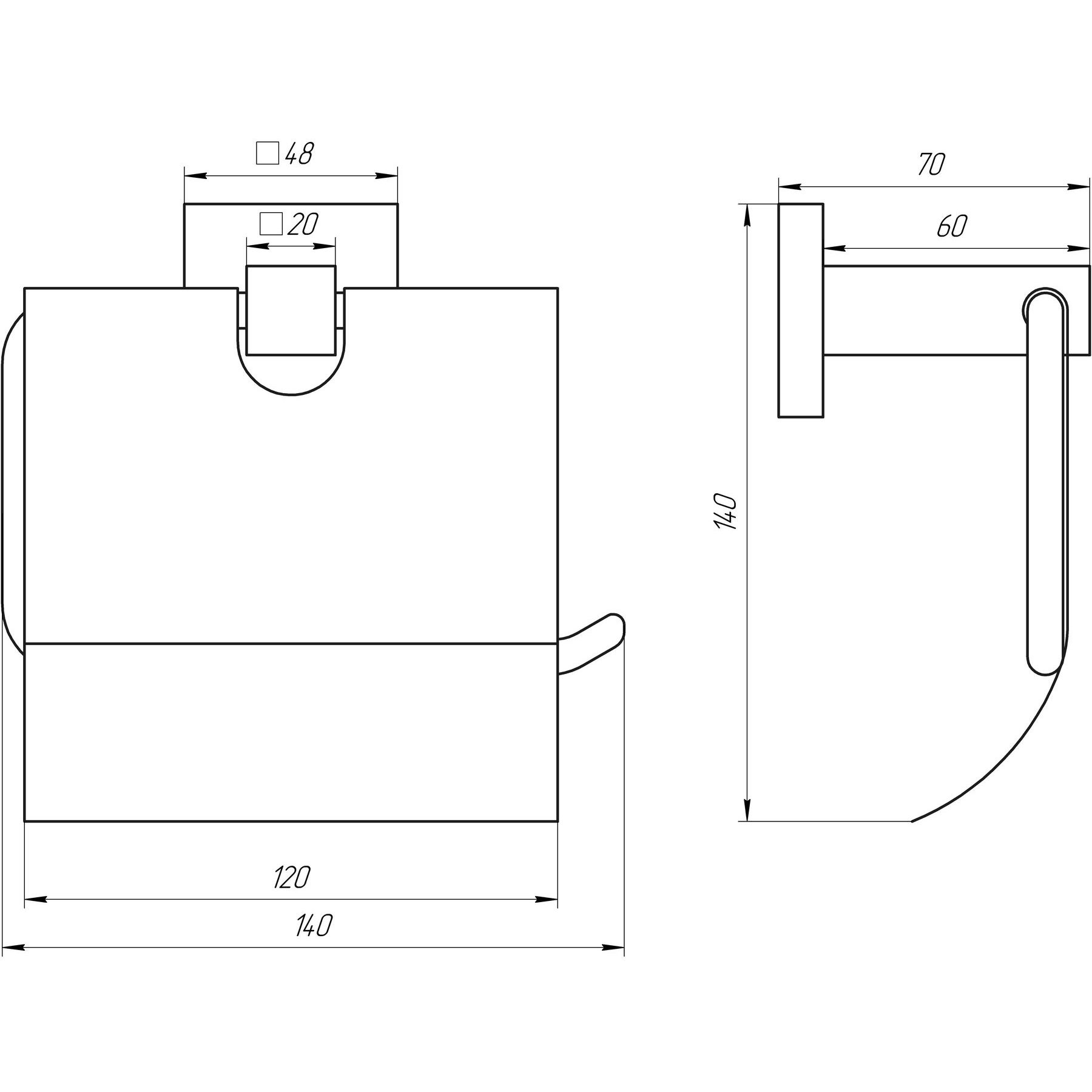 Тримач для туалетного паперу Globus Lux BQ9410 чорний матовий SUS304 - Image 4