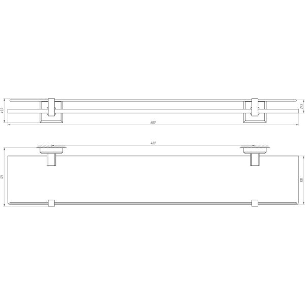 Полиця TOPAZ TKB 9927 скло с бортиком