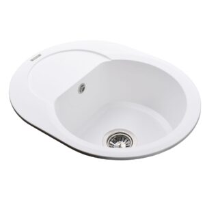 Гранітна мийка Globus Lux MORAINE білий 600х470мм-А0007 - Image 4