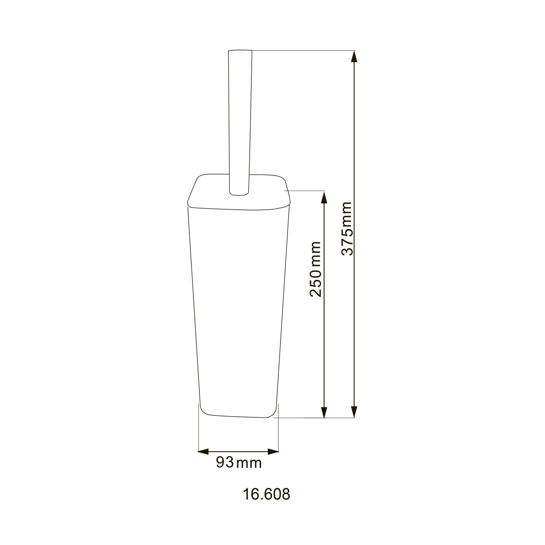 Йоржик підлоговий HOTEC 16.608 Квадратний Stainless Steel (L93xW93x(250-370) mm) - Image 4