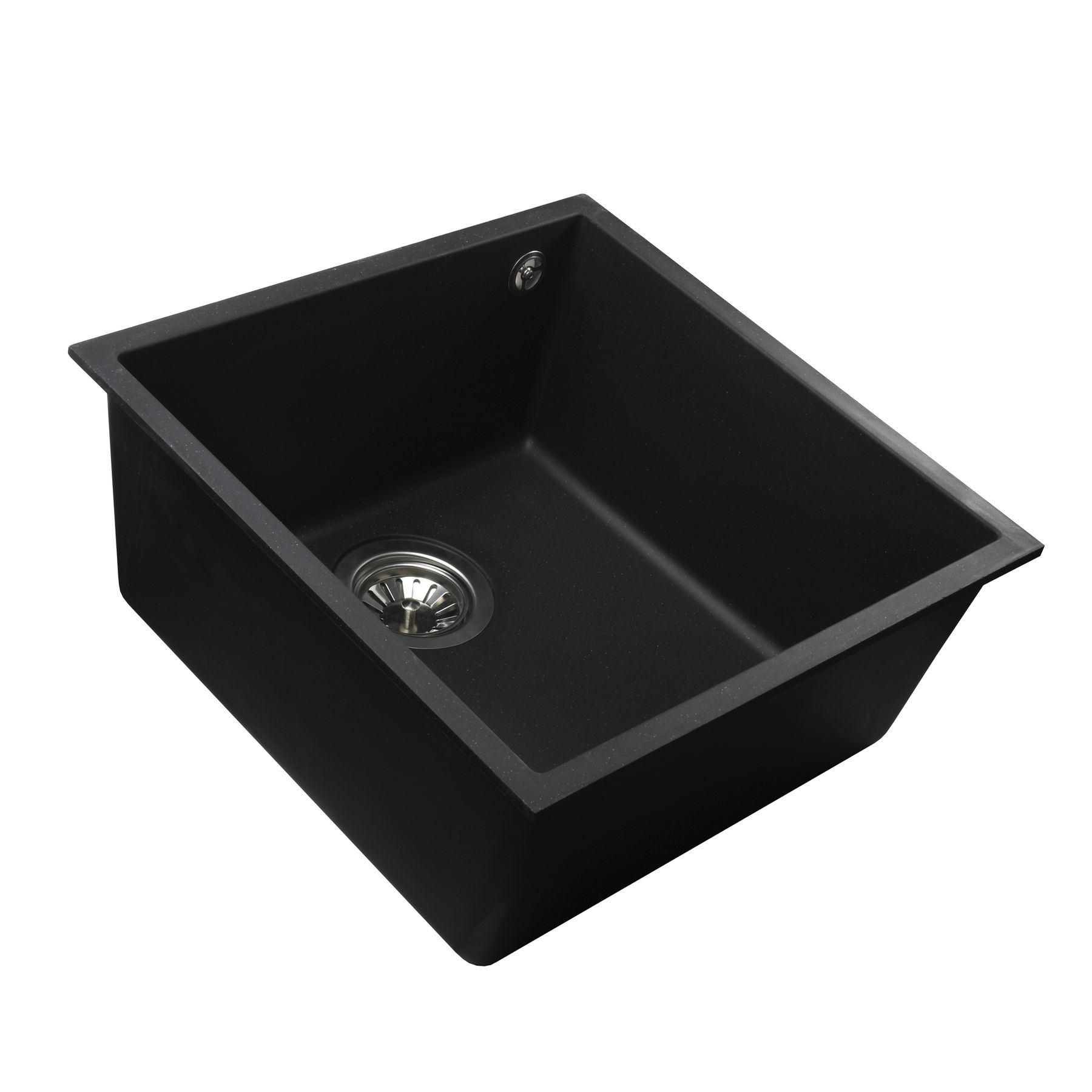 Гранітна мийка Globus Lux AMMER пiдстiльна, чорний 440 х 440 мм - А0002 - Image 4
