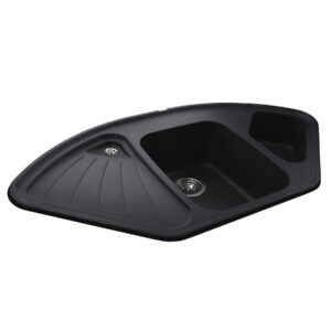 Гранітна мийка Globus Lux AVERNO чорний металік 1060х575мм-А0001 - Image 4