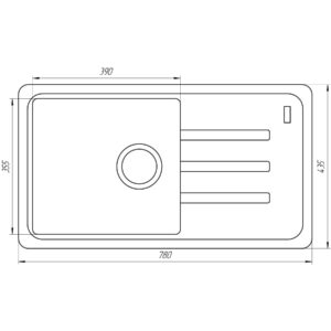Гранітна мийка Globus Lux LUGANO графіт 780x435мм-А0001 - Image 5