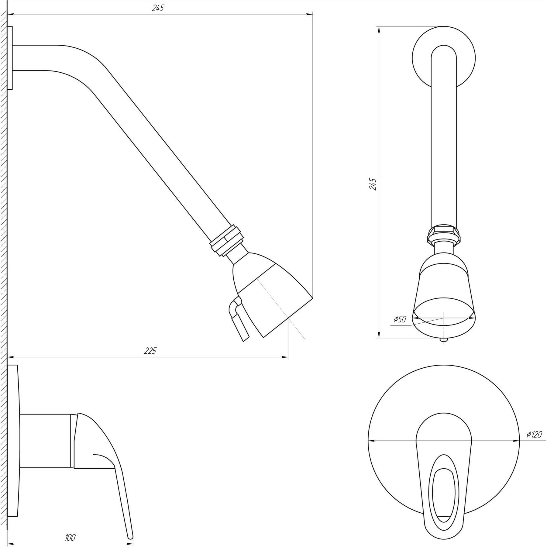 Змішувач для душу Globus Lux SENA GLS-0105S - Image 5