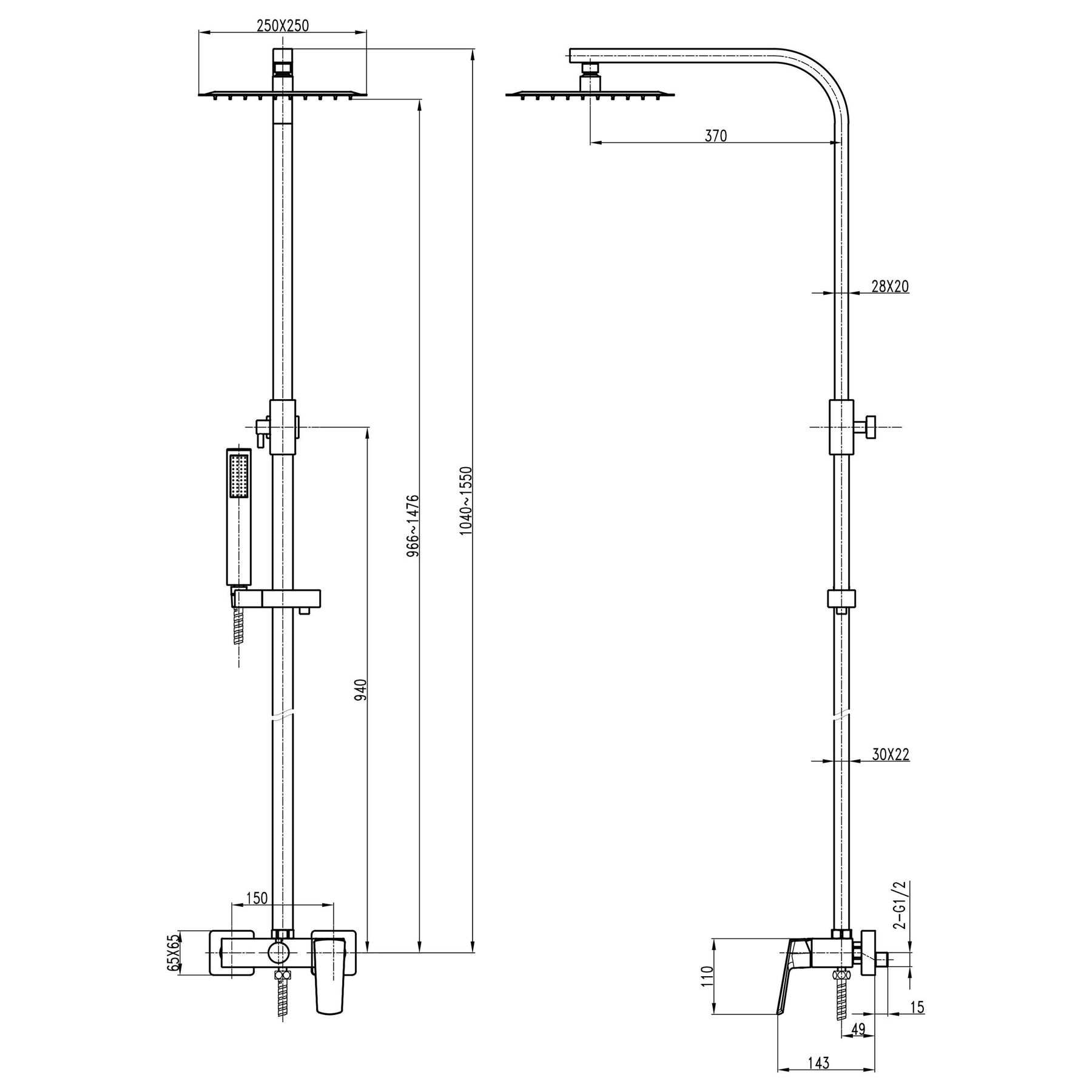 Душова система TOPAZ ODISS TO 18802-H66-BL - Image 5